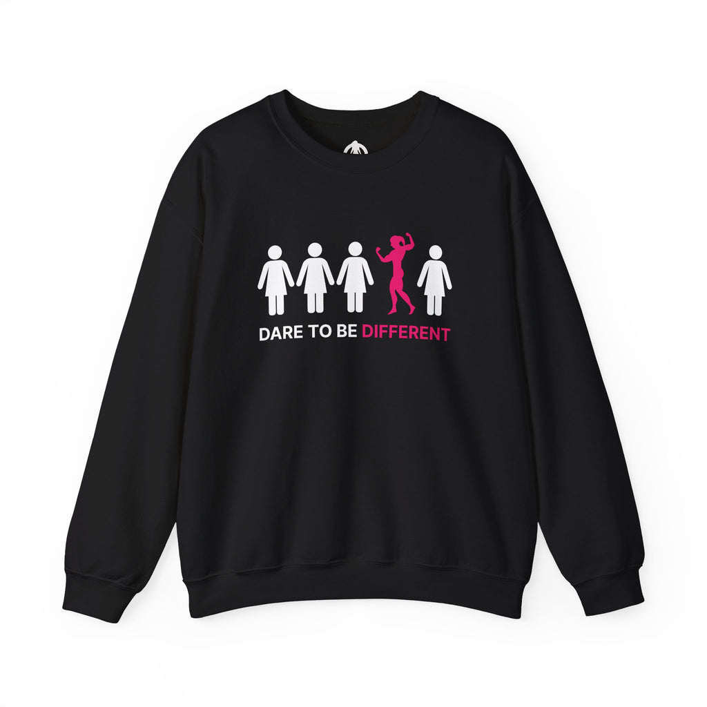 Dare To Be Different - Flex - Unisex Heavy Blend™ Crewneck Sweatshirt - Front  Logo Plain Back