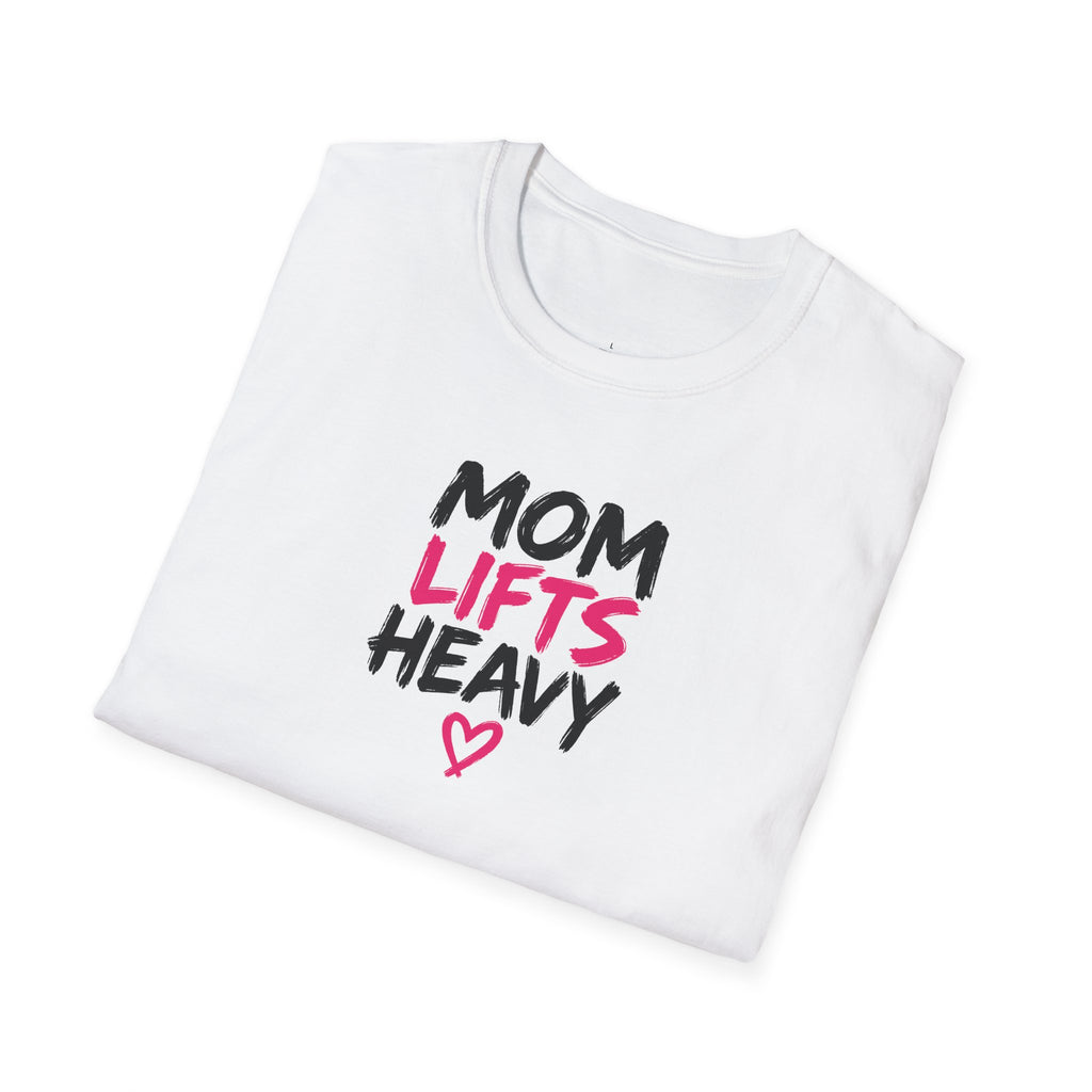 Mom Lifts Heavy – Unisex Softstyle Tee – Black Print