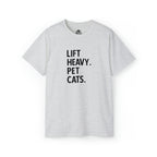 Lift Heavy Pet Cats - Unisex Ultra Cotton Tee - Black Logo