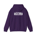 Goal Weight Strong AF - Unisex Heavy Blend Hooded Sweatshirt  - White Logo Front & Back