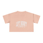 Lift Heavy Shit - Women's Crop Tee - White Front Logo