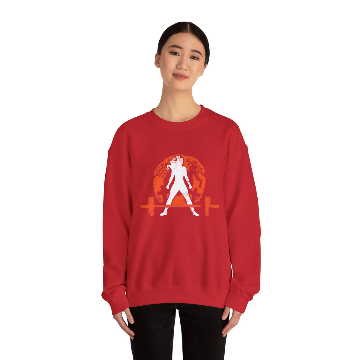 Halloween Graveyard - Unisex Heavy Blend™ Crewneck Sweatshirt - White Logo on Front