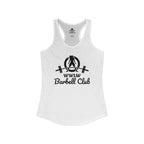 WWLW Barbell Club - Women's Ideal Racerback Tank - Black Logo Front - Plain Back