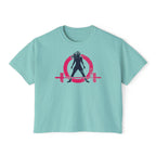 Women's Boxy Tee - Color Distressed Logo Front Plain Back