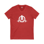 Goal Weight Strong AF - Unisex Jersey Short Sleeve V-Neck Tee - Front & Back White Print