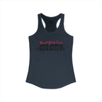 Good Girls Tone, Bad Girls Deadlift - Women's Ideal Racerback Tank - Distressed Dark Logo