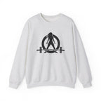 Lift Heavy Run Fast - Unisex Heavy Blend™ Crewneck Sweatshirt - Black Logo Front & Back