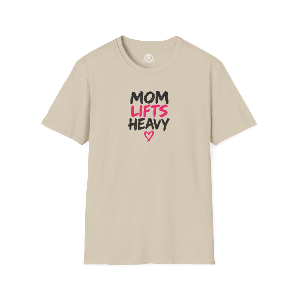 Mom Lifts Heavy – Unisex Softstyle Tee – Black Print