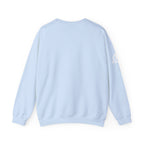 She is STRONG - Unisex Heavy Blend™ Crewneck Sweatshirt - Front White Logo - Plain Back