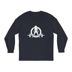 Drink Caffeine. Wear Black. Lift Heavy Shit. — Classic Long Sleeve Tee — White Front & Back