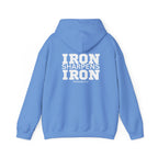 Iron Sharpens Iron – Unisex Heavy Blend™ Hooded Sweatshirt (White Logo) 🤍🔥