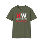 Heavy Weights Barbell Club  - Unisex Softstyle T-Shirt - Black Logo - Plain Back