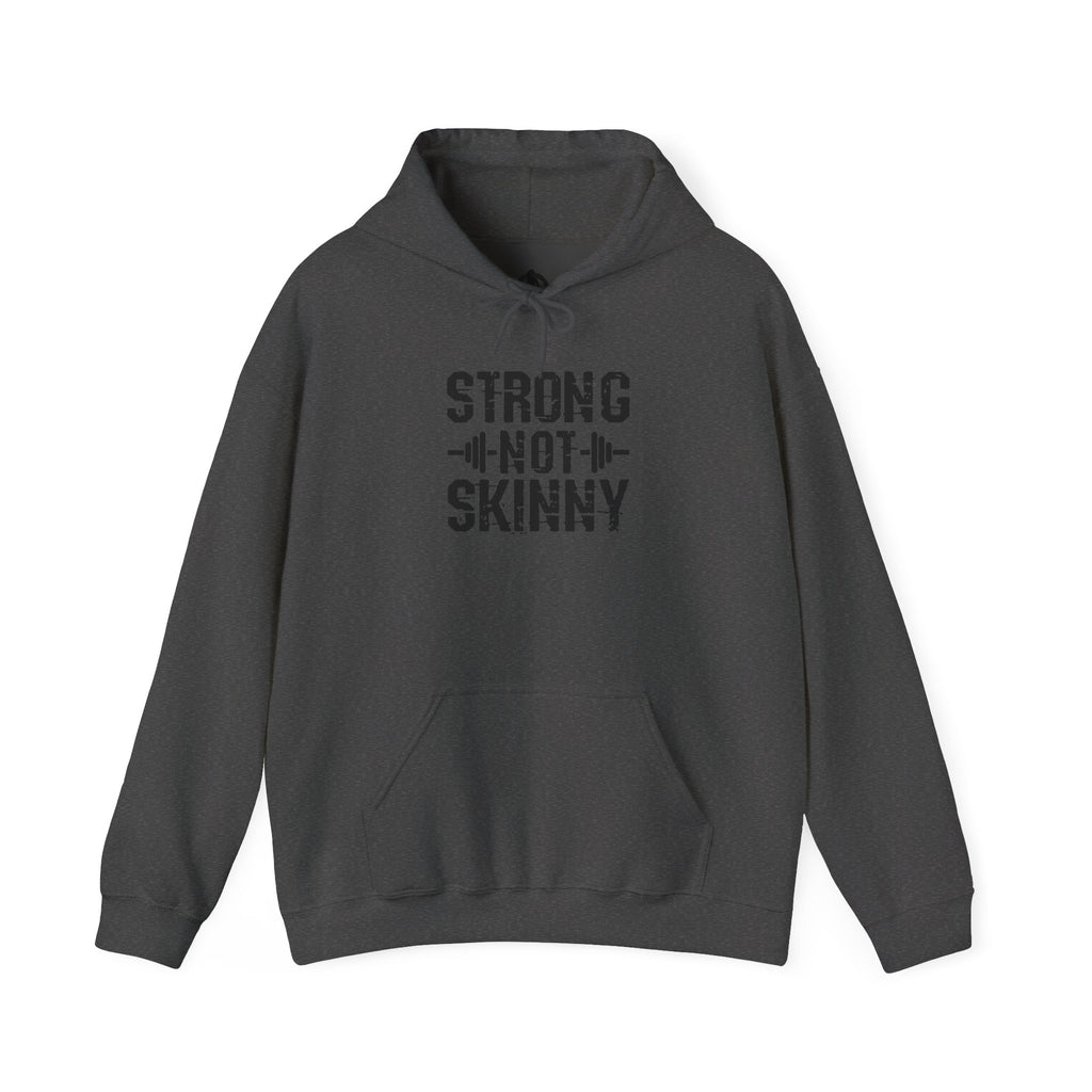 Strong Not Skinny - Unisex Heavy Blend Hooded Sweatshirt - Black Front Logo Plain Back