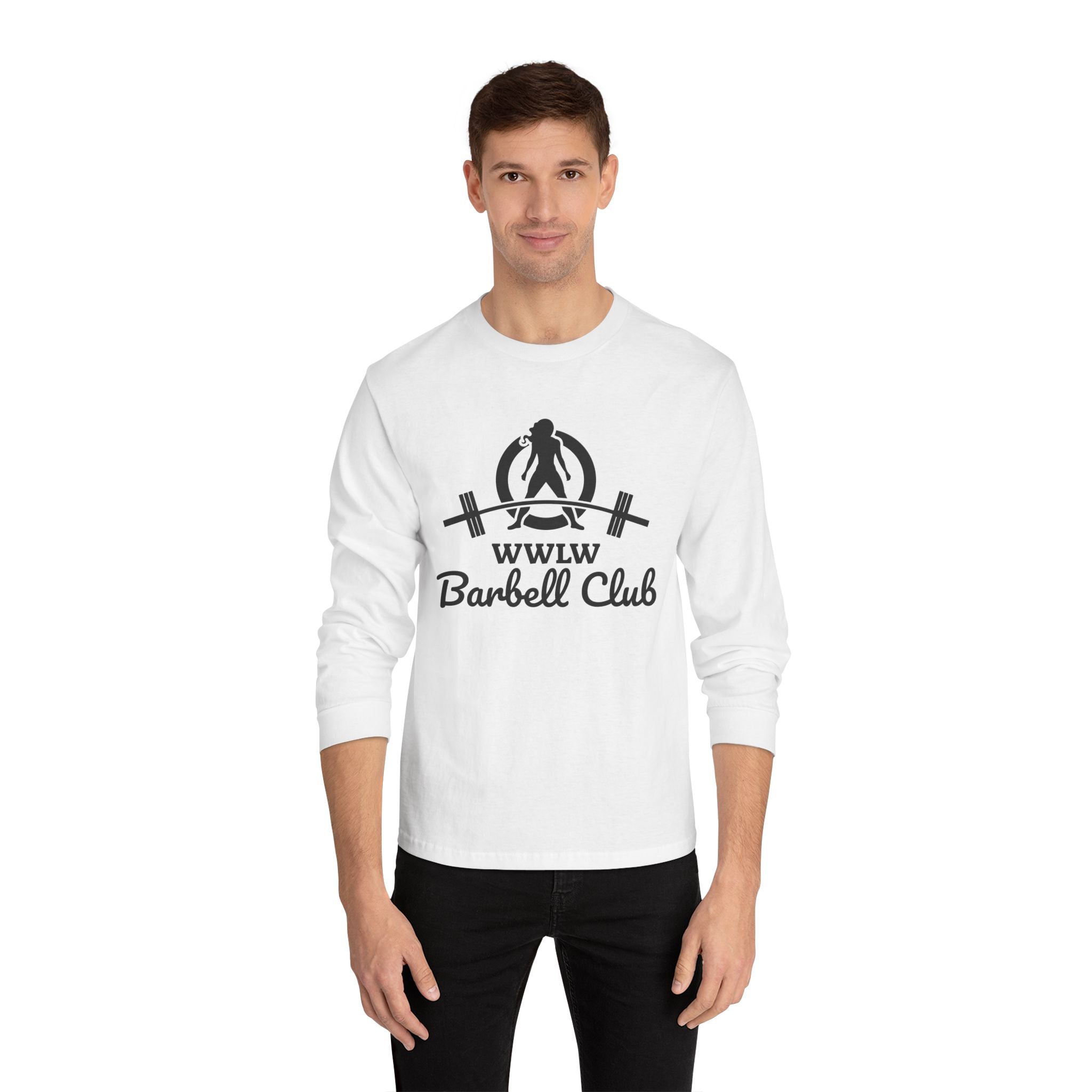 WWLW Barbell Club - Unisex Long Sleeve T-Shirt - Black Logo