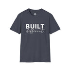 Built Different Unisex Softstyle T-Shirt — Front White Logo