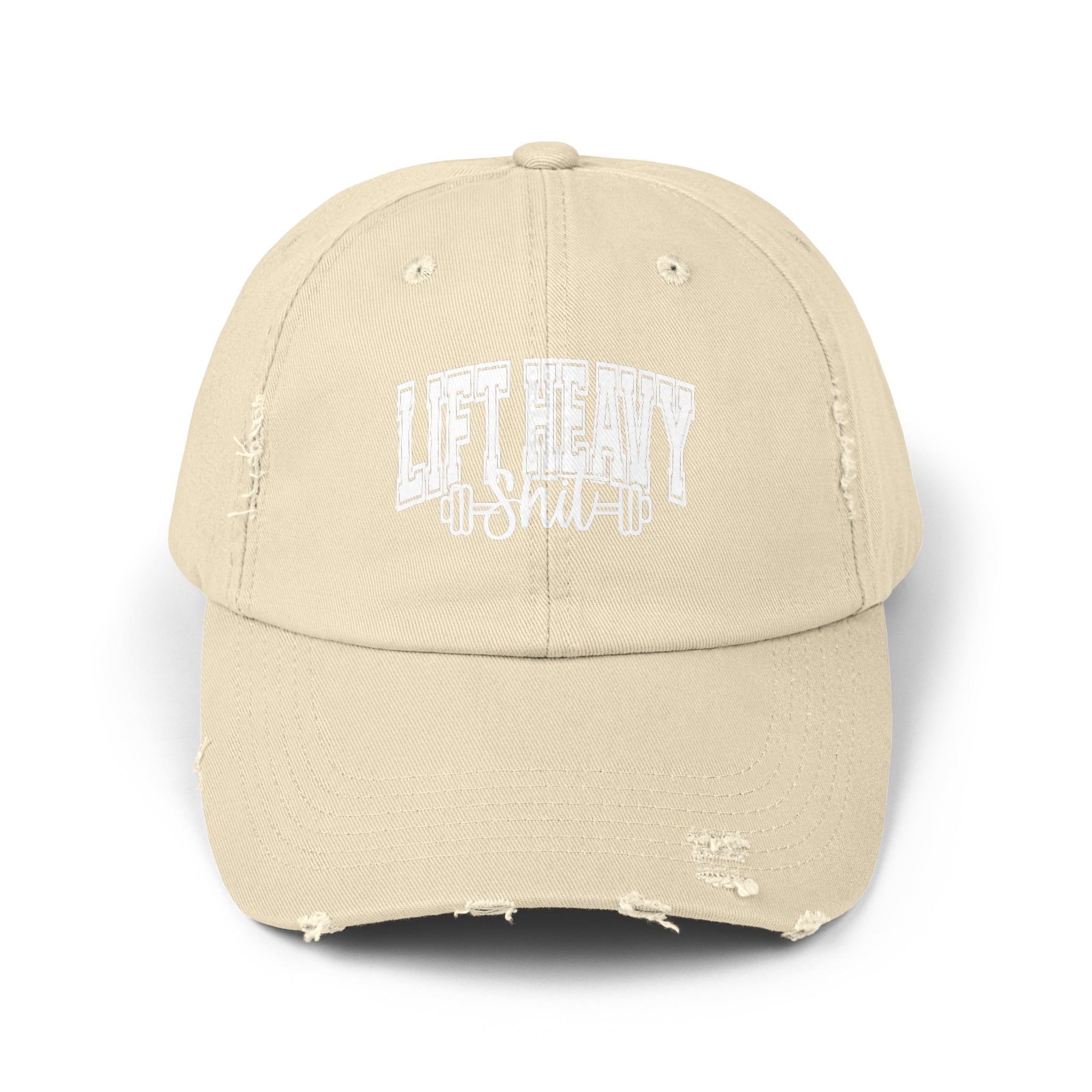 Lift Heavy Shit - Unisex Distressed Cap - White Logo