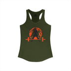 Halloween Deadlift - Women's Ideal Racerback Tank - Dark Logo - Plain Back