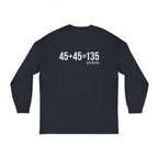 45 + 45 = 135 - Unisex Classic Long Sleeve T-Shirt - White Print on Front & Back