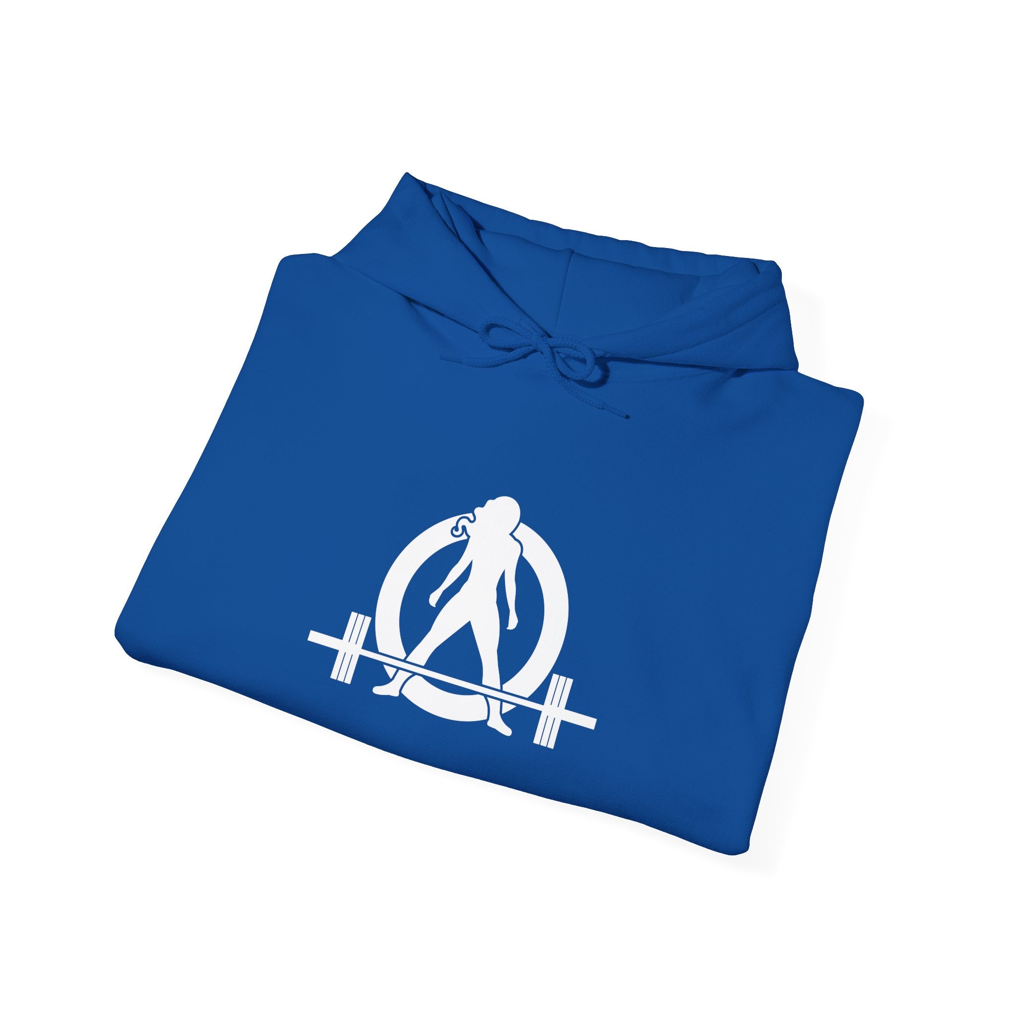 I Could Squat You - Classic Logo White - Unisex Heavy Blend Hooded Sweatshirt Print on Front & Back