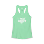 I Could Deadlift You - Women's Ideal Racerback Tank - White Logo - Plain Back