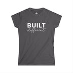 Built Different - Women's Softstyle Tee - White Logo Plain Back