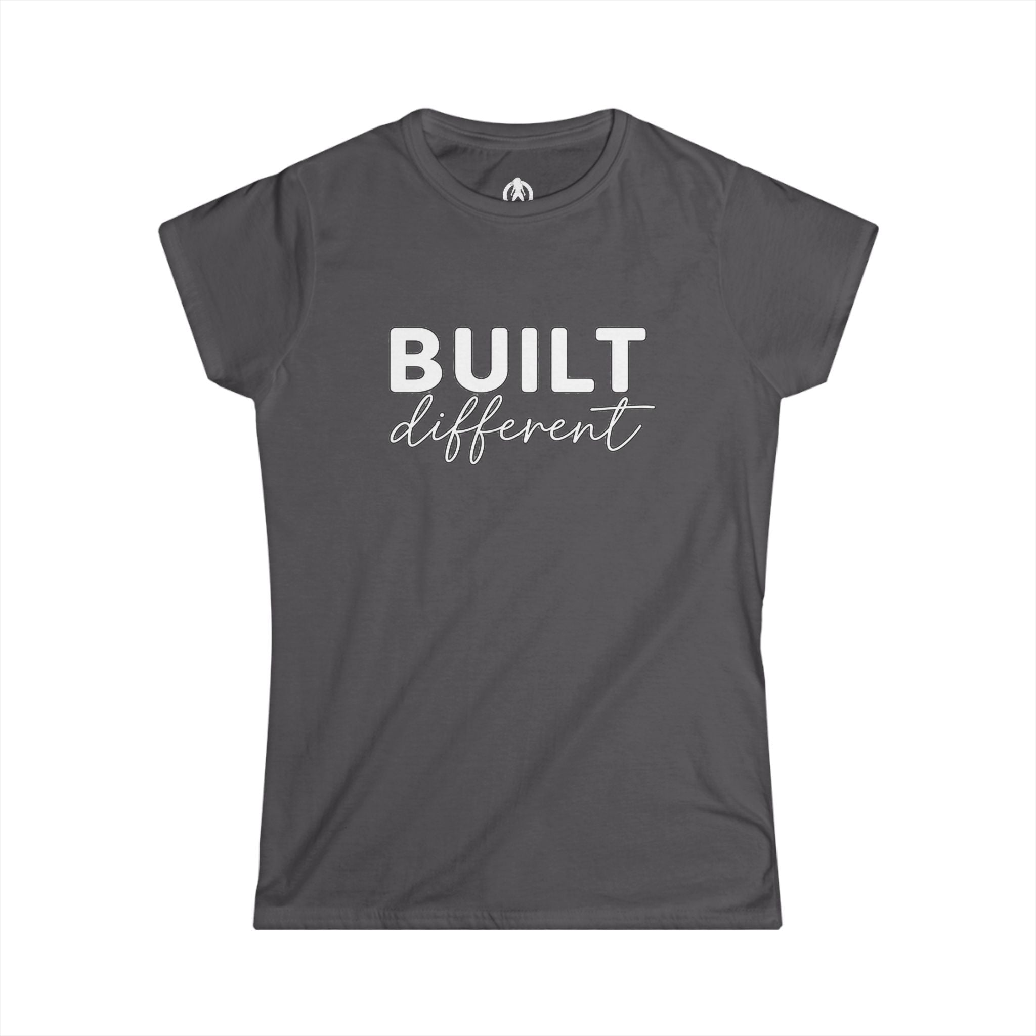 Built Different - Women's Softstyle Tee - White Logo Plain Back