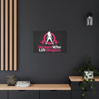 Women Who Lift Weights Full Logo - Motivational Wall Art Canvas