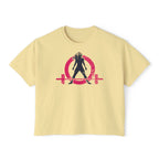 Women's Boxy Tee - Color Distressed Logo Front Plain Back