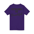 Strong Is Beautiful - Distressed Black Logo - Unisex Jersey Short Sleeve V-Neck Tee