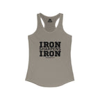 Iron Sharpens Iron - Women's Ideal Racerback Tank - Black Font - Print on Front - Plain Back