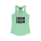 Iron Sharpens Iron - Women's Ideal Racerback Tank - Black Font - Print on Front - Plain Back