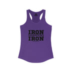 Iron Sharpens Iron - Women's Ideal Racerback Tank - Black Font - Print on Front - Plain Back