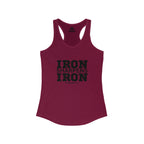 Iron Sharpens Iron - Women's Ideal Racerback Tank - Black Font - Print on Front - Plain Back