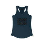Iron Sharpens Iron - Women's Ideal Racerback Tank - Black Font - Print on Front - Plain Back