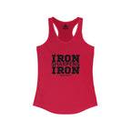 Iron Sharpens Iron - Women's Ideal Racerback Tank - Black Font - Print on Front - Plain Back