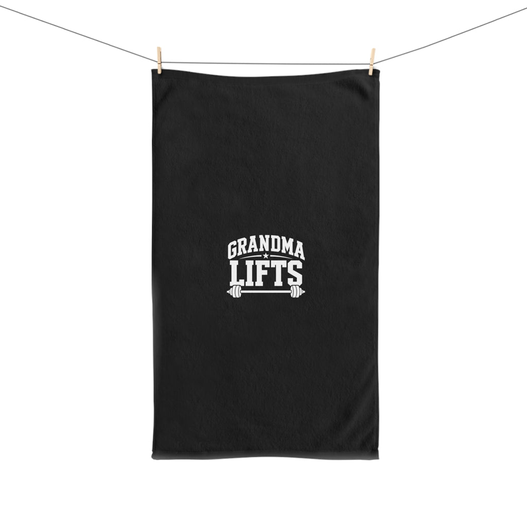 Grandma Lifts Gym & Hand Towel — Black & White Logo
