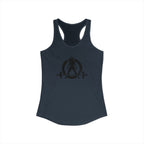I Could Deadlift You - Women's Ideal Racerback Tank - Black Distressed Logo + Back