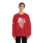 USA Barbell - Unisex Heavy Blend™ Crewneck Sweatshirt - White Logo