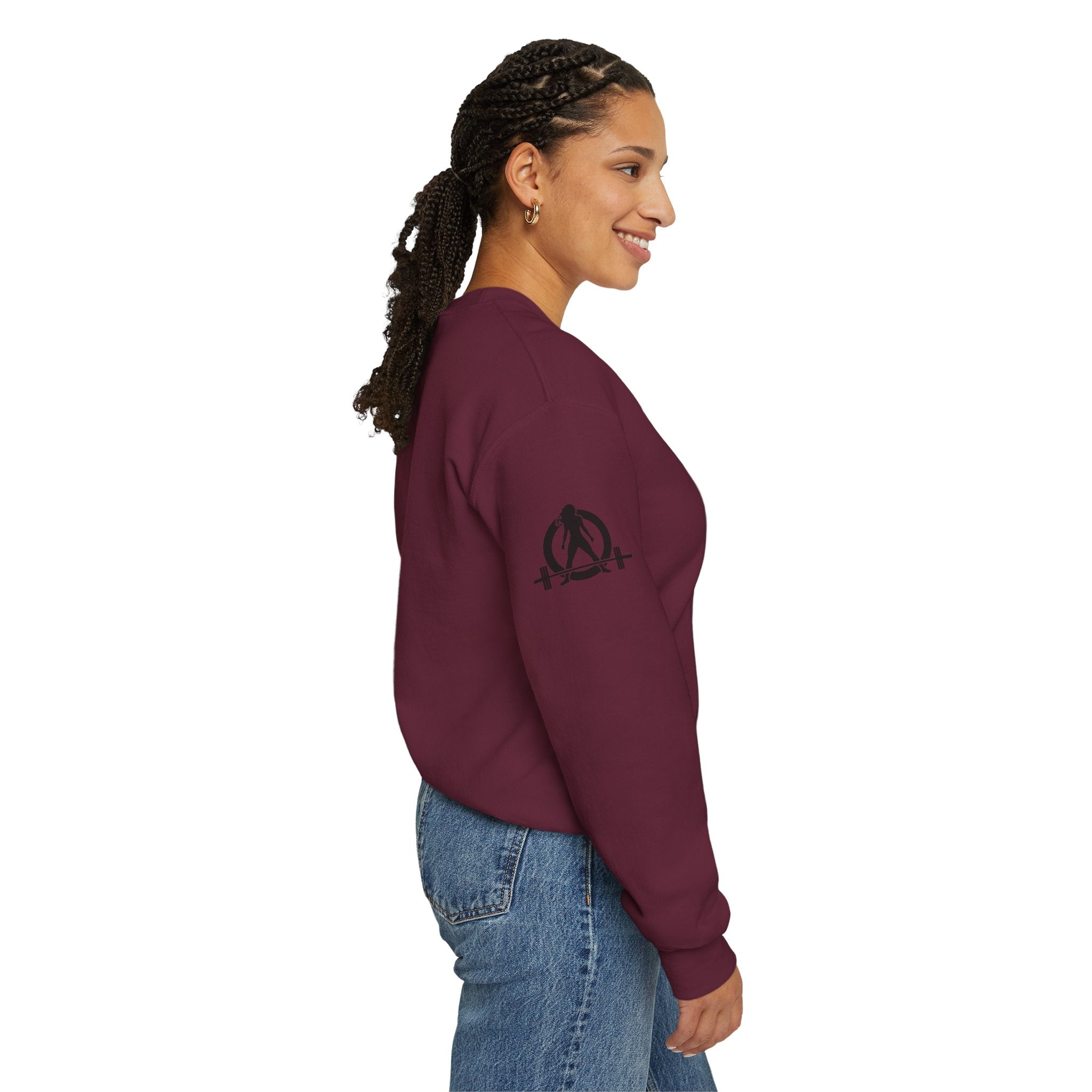 Iron Sharpens Iron - Unisex Heavy Blend™ Crewneck Sweatshirt - Front Black Logo - Plain Back