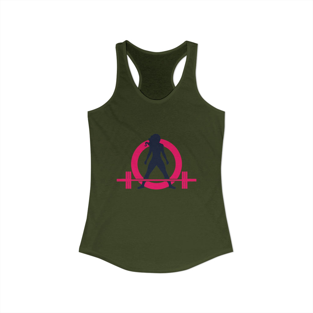Women's Ideal Racerback Tank - Classic Logo Dark - Plain Back