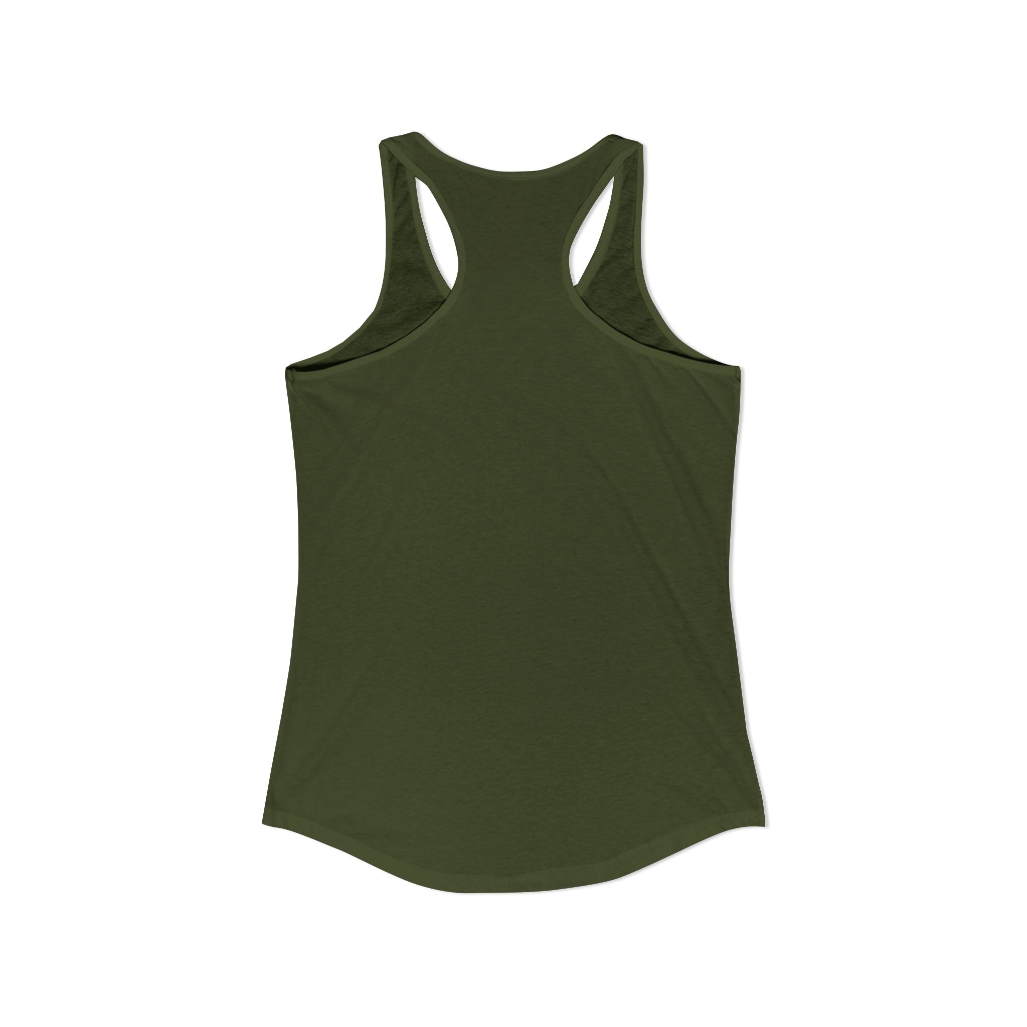 Grandma Lifts - Women's Ideal Racerback Tank - Black Logo Front Plain Back