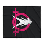 Arctic Fleece Blanket - Black Distressed Logo