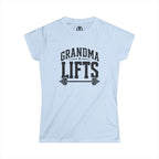 Grandma Lifts - Women's Softstyle Tee - Front Black Logo