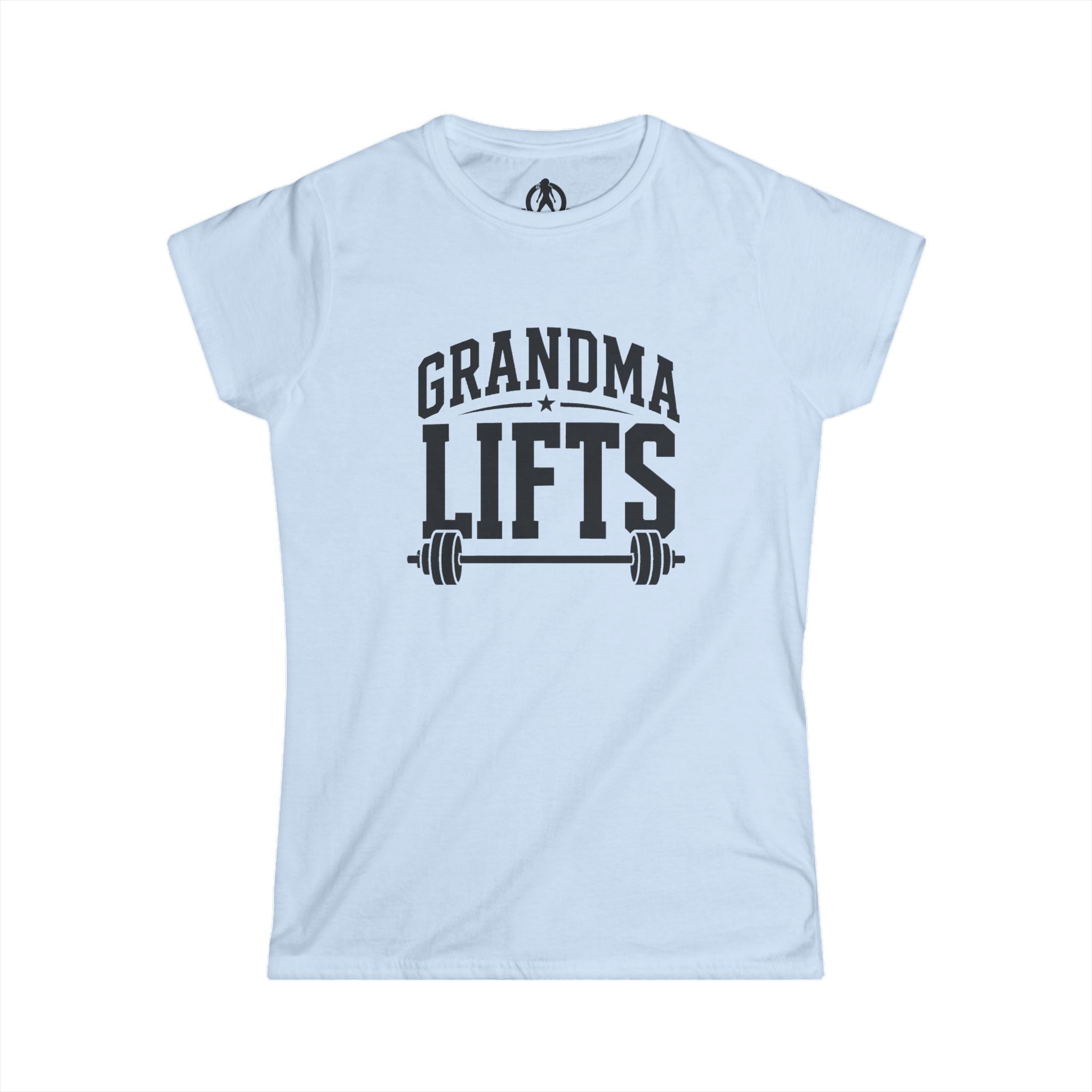 Grandma Lifts t - Women's Softstyle Tee - White Logo Plain Back