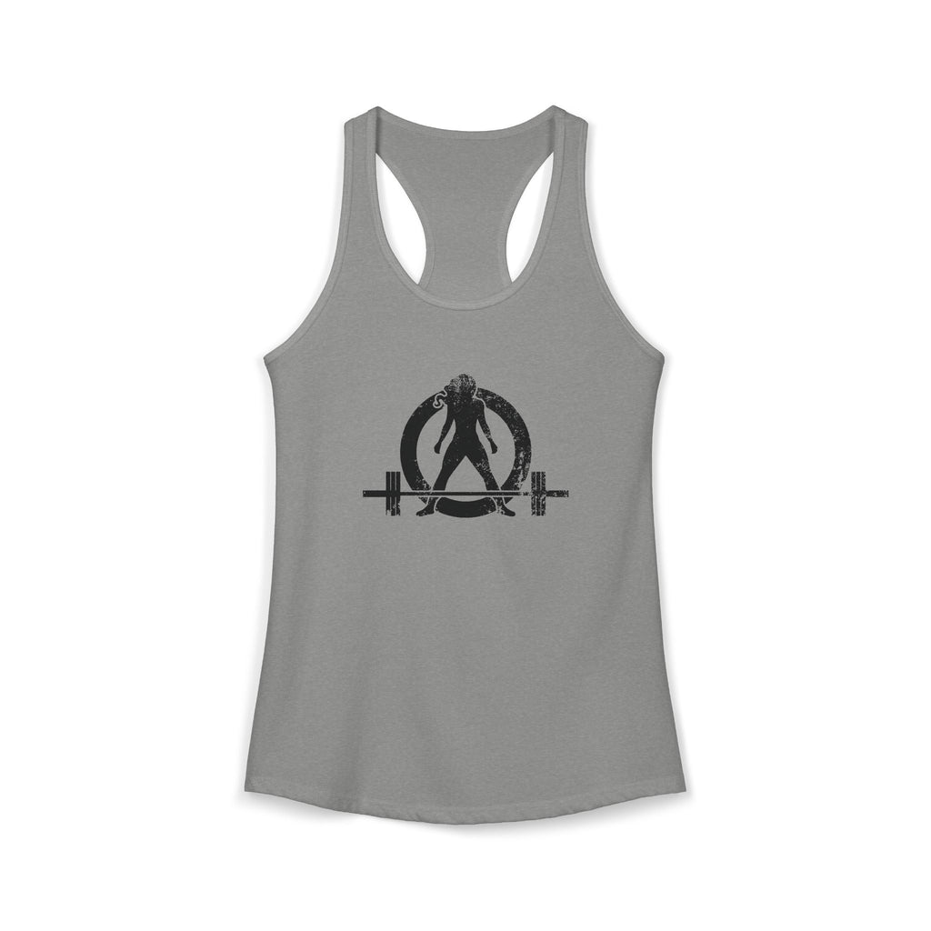 I Workout To Burn Off The Crazy - Women's Ideal Racerback Tank - Black Font - Print on Front & Back