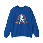 Halloween Graveyard - Unisex Heavy Blend™ Crewneck Sweatshirt - White Logo on Front