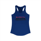 Good Girls Tone, Bad Girls Deadlift - Women's Ideal Racerback Tank - Distressed Dark Logo