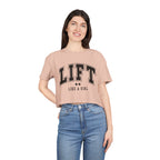 Lift Like A Girl - Women's Crop Tee - Black Logo