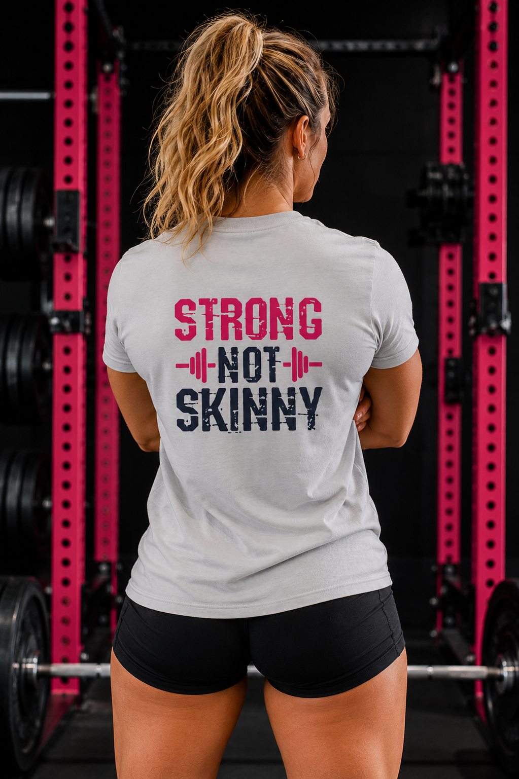 STRONG NOT SKINNY - Unisex Soft-style Tee - Distressed Front & Back Logo