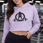 Empowered Crop Hoodie – For Strong Women Who Lift - Black Classic Logo